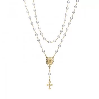 COLAR PÉROLA DOURADO ( DUAS VOLTAS) N. SR. APARECIDA